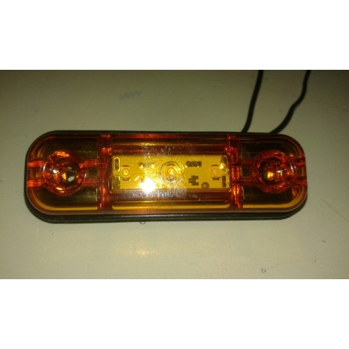 Фонарь габаритный боковой светодиод желтый ОГ-40 (3 диода) 12/24V