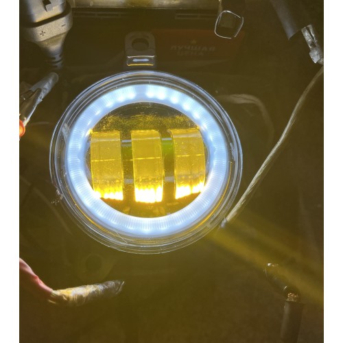 яяПТФ ВАЗ-2170, 2123, Газель Бизнес, NEXT LED ангельские глазки 1 режим с регул (2171 YW)